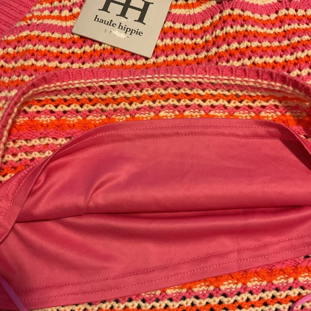 NWT Haute Hippie Knit Two Piece Dress in Pink and Orange - Picture 7 of 10
